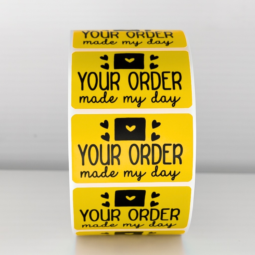 Your Order Made My Day Stickers | Pink Thank You Labels | Cute Packaging labels